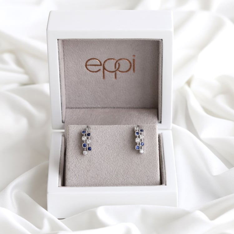 Diamantové náušnice se safíry 85803