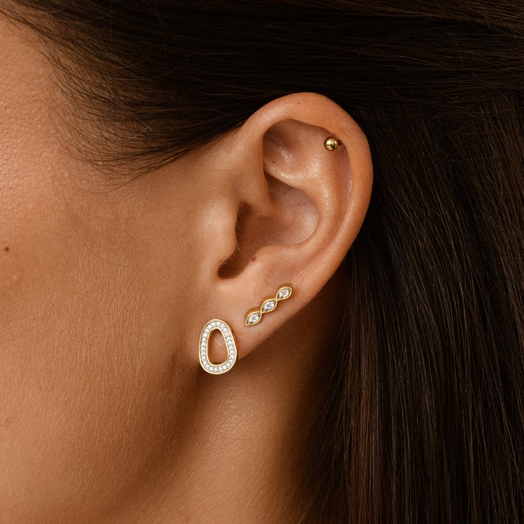 Zlaté náušnice s lab-grown diamanty Monna 161444