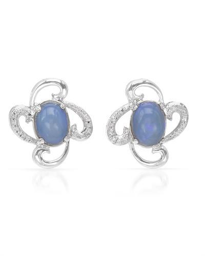 Stříbrné náušnice s opály