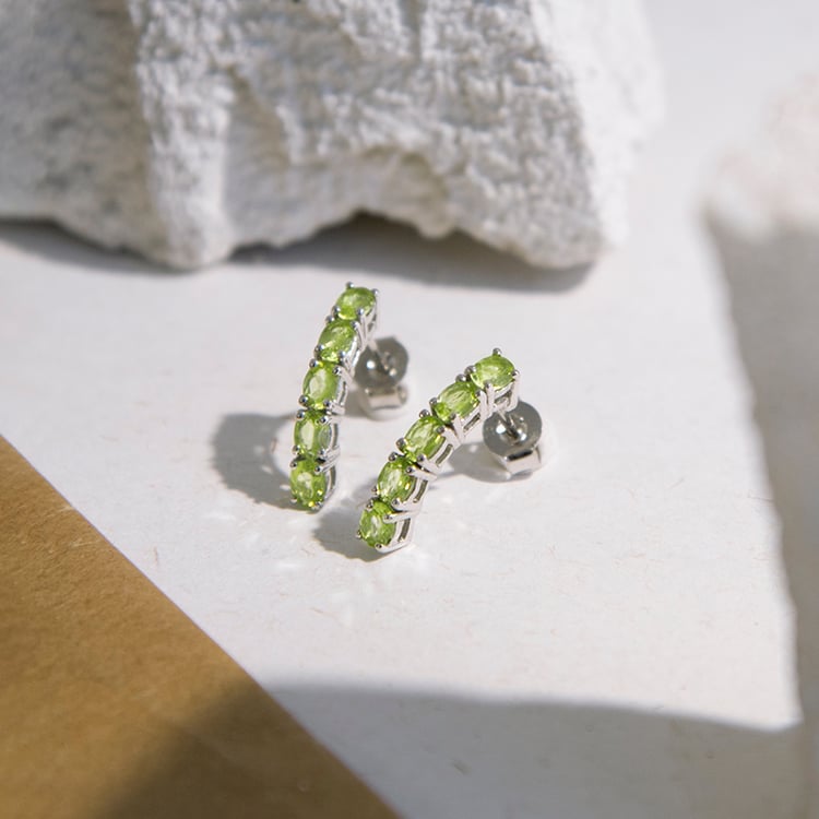Stříbrné náušnice s olivíny Felixa 109320
