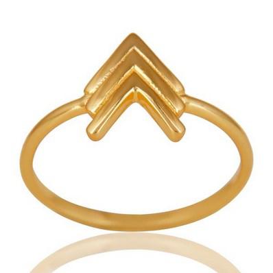 Pozlacený prsten ze stříbra se šípy Uzi