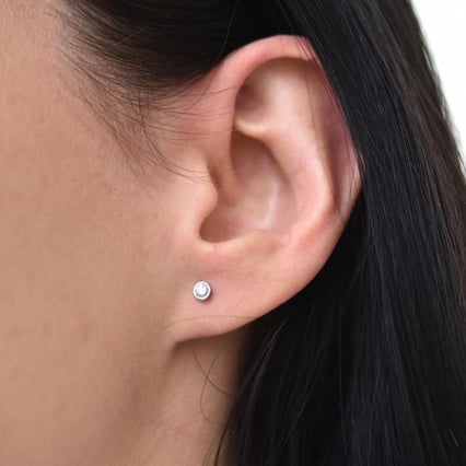 Bezel náušnice s diamanty Jehan