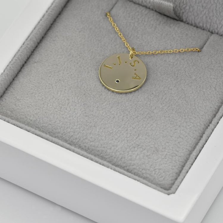 Náhrdelník s gravírem a diamantem 33200