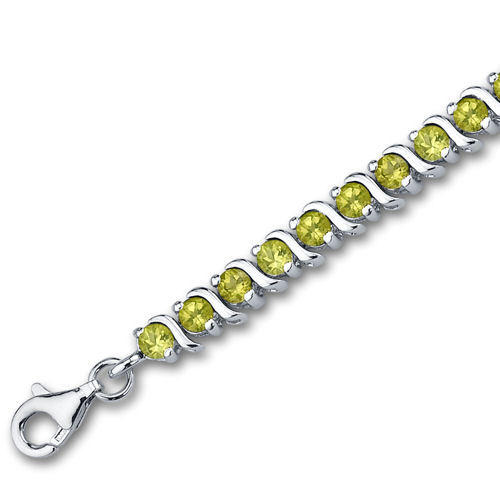 Stříbrný náramek s olivíny Lakobe 6248