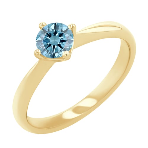 Zásnubní prsten s certifikovaným fancy blue lab-grown diamantem Mahiya