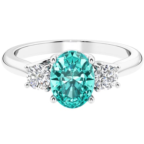 Zlatý prsten s lab-grown paraiba turmalínem a diamanty Brink