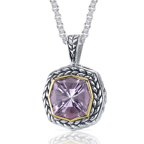 Stříbrný náhrdelník s ametystem Basha