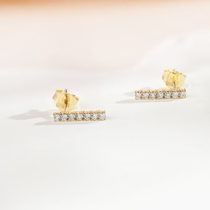 Zlaté náušnice s lab-grown diamanty Laurene