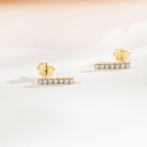 Zlaté náušnice s lab-grown diamanty Laurene