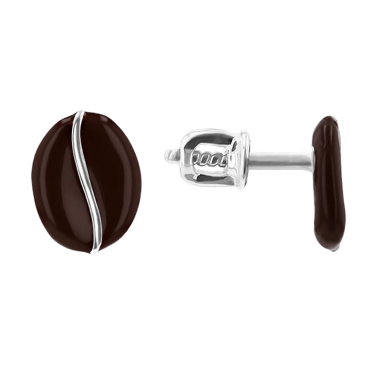 Stříbrné náušnice kávová zrna 94460