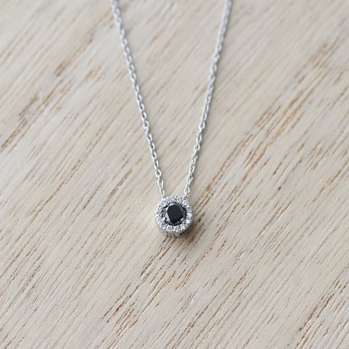 Halo přívěsek s černým diamantem Vicky