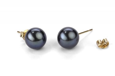 Elegantní náušnice s 8mm černými perlami Balbe