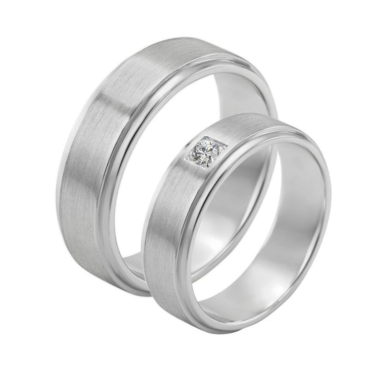 Zlaté snubní prsteny s kulatým diamantem Oprah