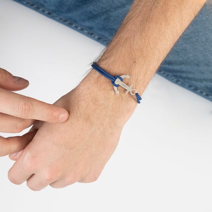 Pánský šňůrkový náramek s kotvou Burks