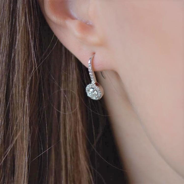 Diamantové kapky z bílého zlata Rochi 105076