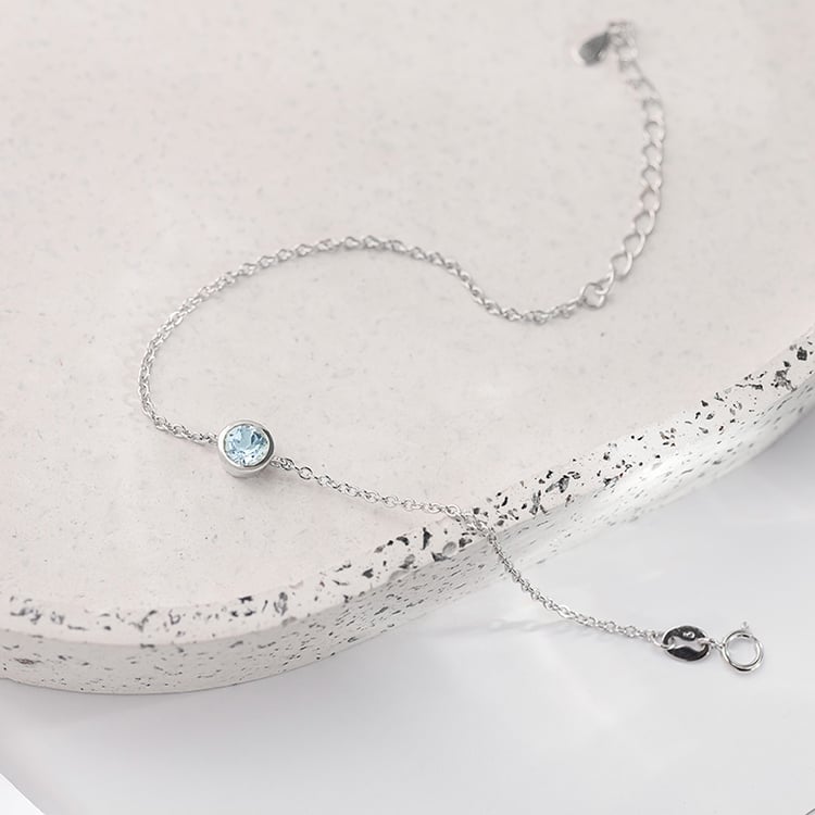 Stříbrný náramek s akvamarínem Arleth 152691