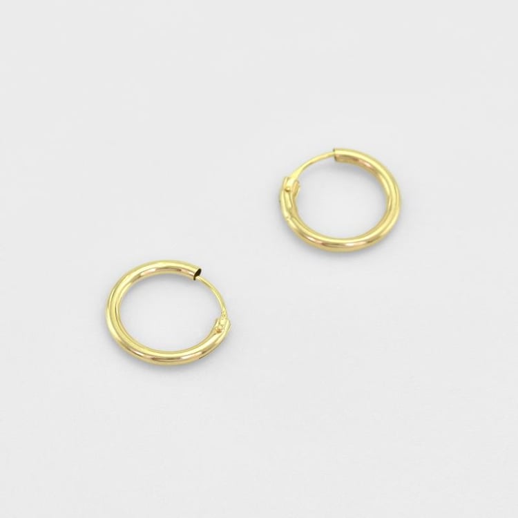 Zlaté 12 mm náušnice kroužky ze žlutého zlata 45133