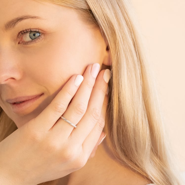 Eternity prsten s lab-grown diamanty a pánský komfortní prsten Frances 101004