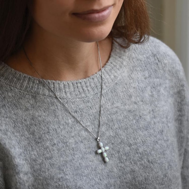 Opálový křížek ze stříbra 50168