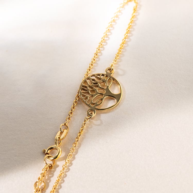 Zlatý náramek na nohu se stromem života Hope 140999