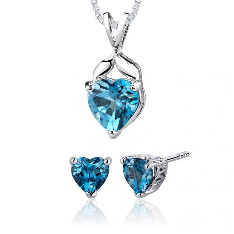 Stříbrná srdíčková kolekce s topazy Alonah
