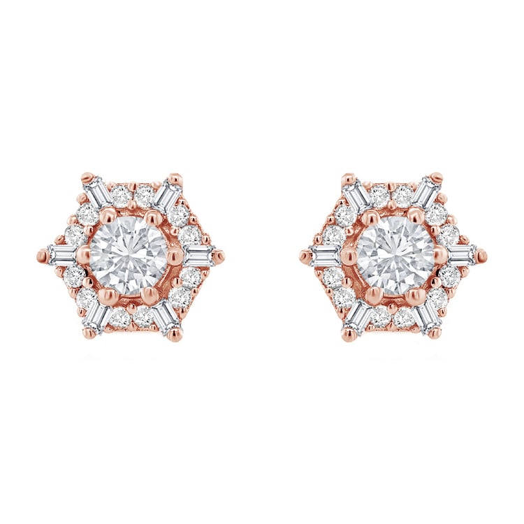 Diamantové náušnice ve tvaru hexagon 92981