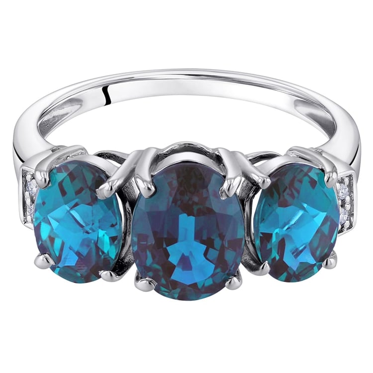 Alexandritový prsten s diamanty 32631