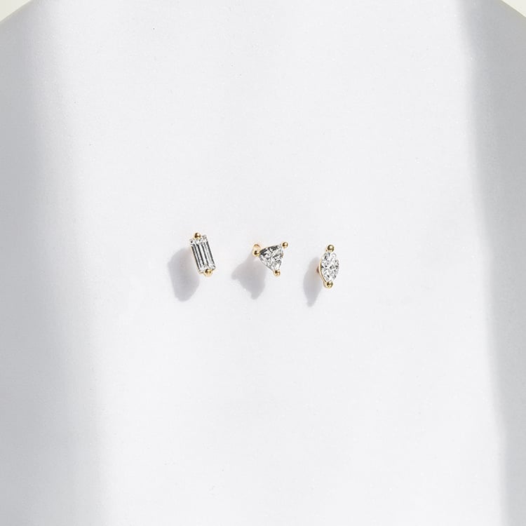 Mini náušnice s trillion lab-grown diamantem Manzo 145418