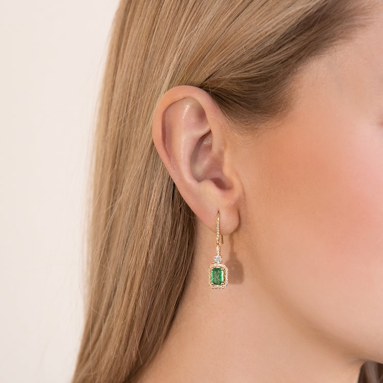 Náušnice se smaragdy a diamanty Chianna 98503