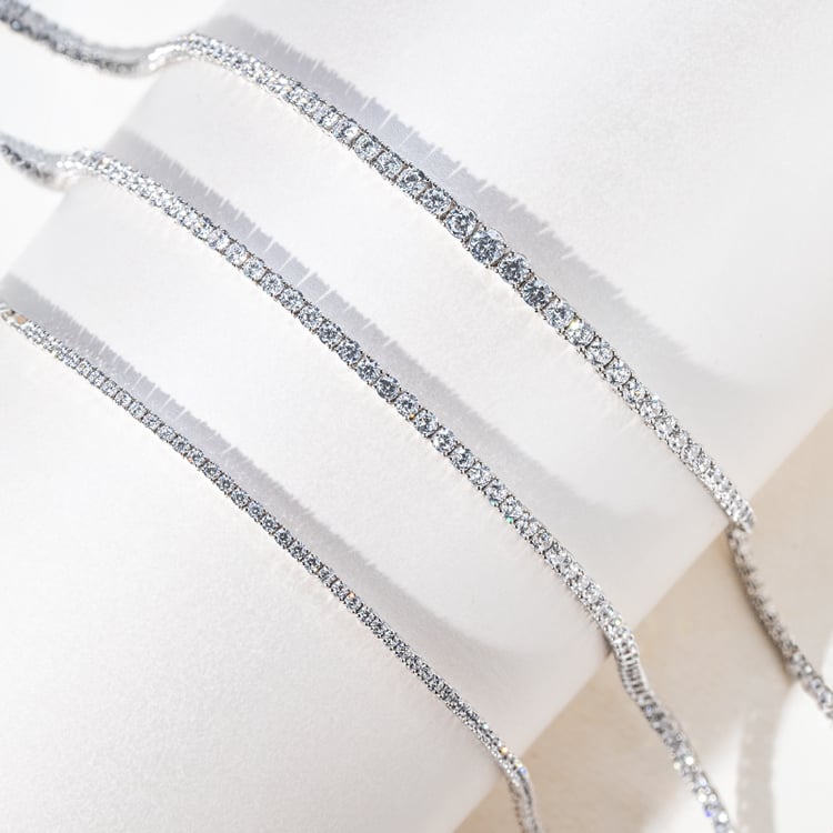 Zlatý tenisový náhrdelník s lab-grown diamanty Sharap 141116