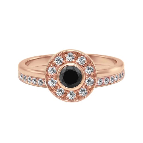 Zásnubní set prstýnků s černým diamantem Eyva