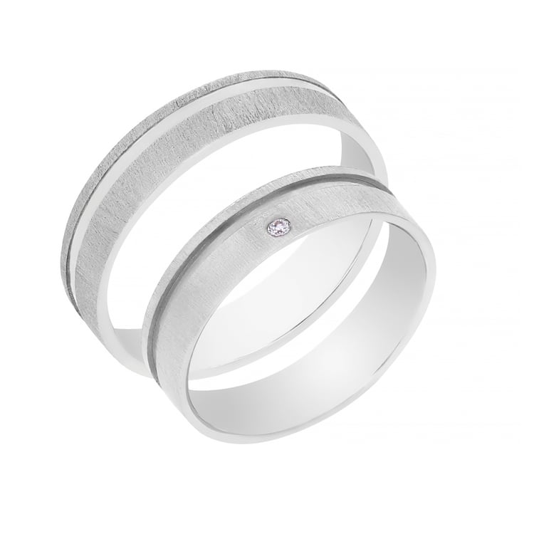 Zlaté snubní prsteny s diamantem Miah