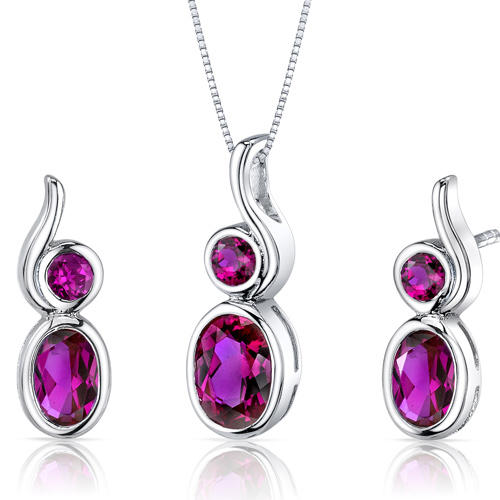  Stříbrná kolekce s rubíny