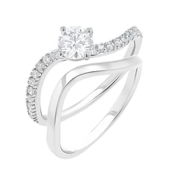 Romantický zásnubní set atypických prstýnků s diamanty Meda