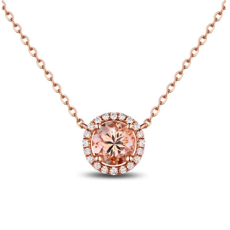 Zlatý náhrdelník s 1.5ct morganitem a diamanty Gijs