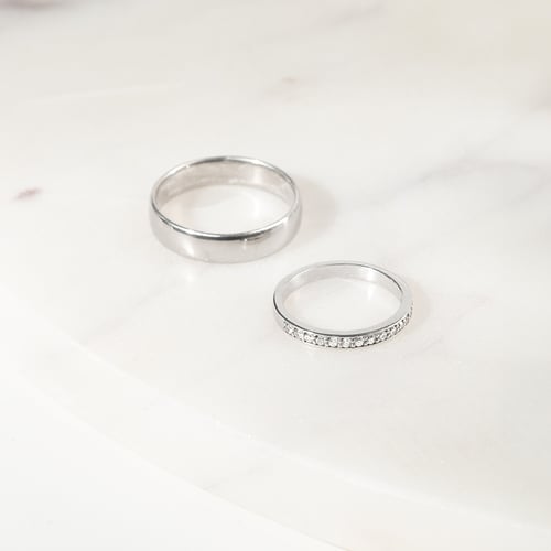 Eternity prsten s diamanty a pánský komfortní snubní prsten Lorne
