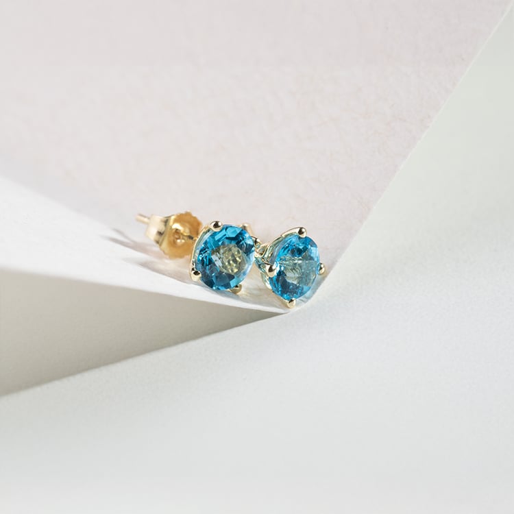 Zlaté náušnice s round topazy Hulda 147772