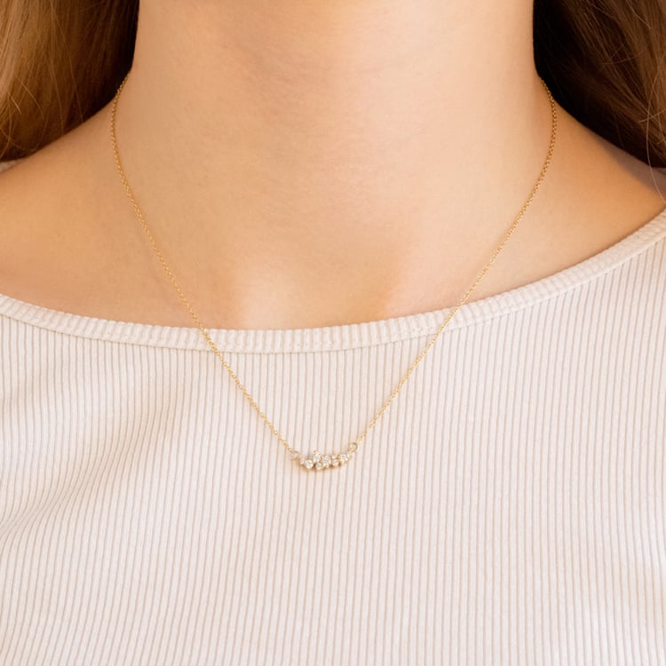 Cluster náhrdelník s diamanty Kianna 100959