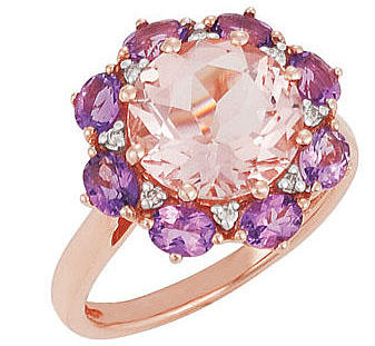 Ametystový prsten s morganitem