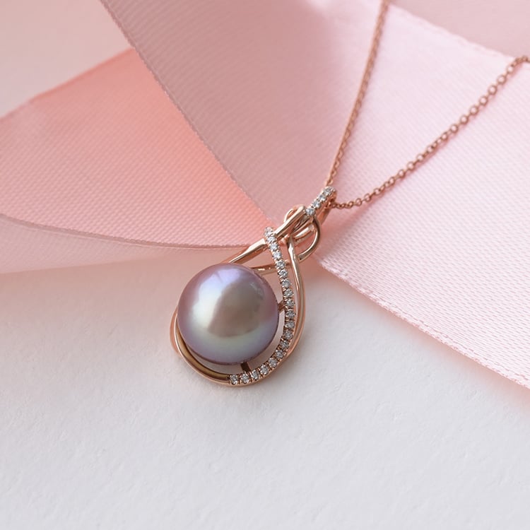 Perlový náhrdelník z růžového zlata 79268