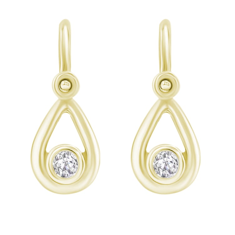 Zlaté náušnice pro děti s diamanty 145316