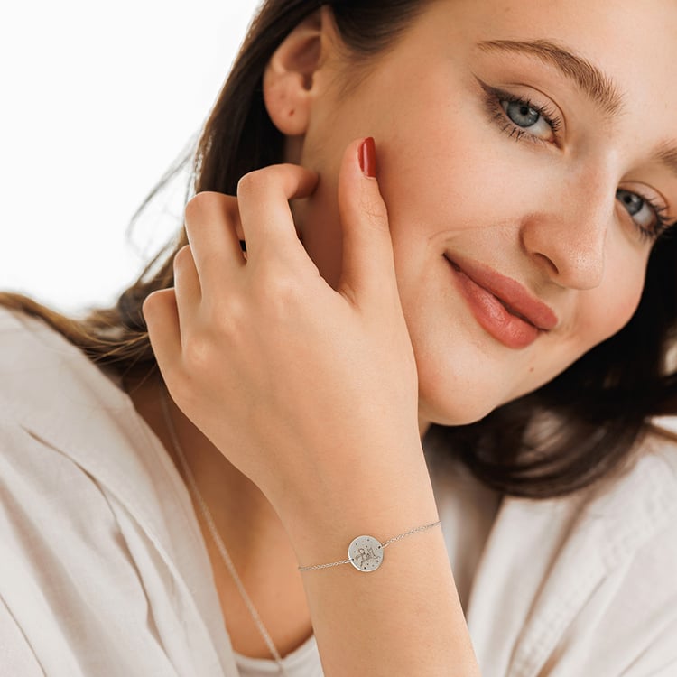 Náramek Malý princ s liškou a gravírem ze zlata 157502