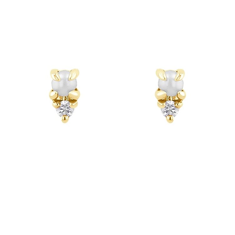 Zlaté náušnice s perlami a lab-grown diamanty Clarice