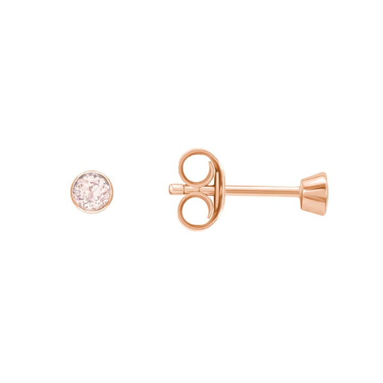 Stříbrné minimalistické bezel náušnice s morganity Tofine 102967