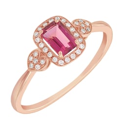 Zlatý prsten s emerald turmalínem a diamanty Marin