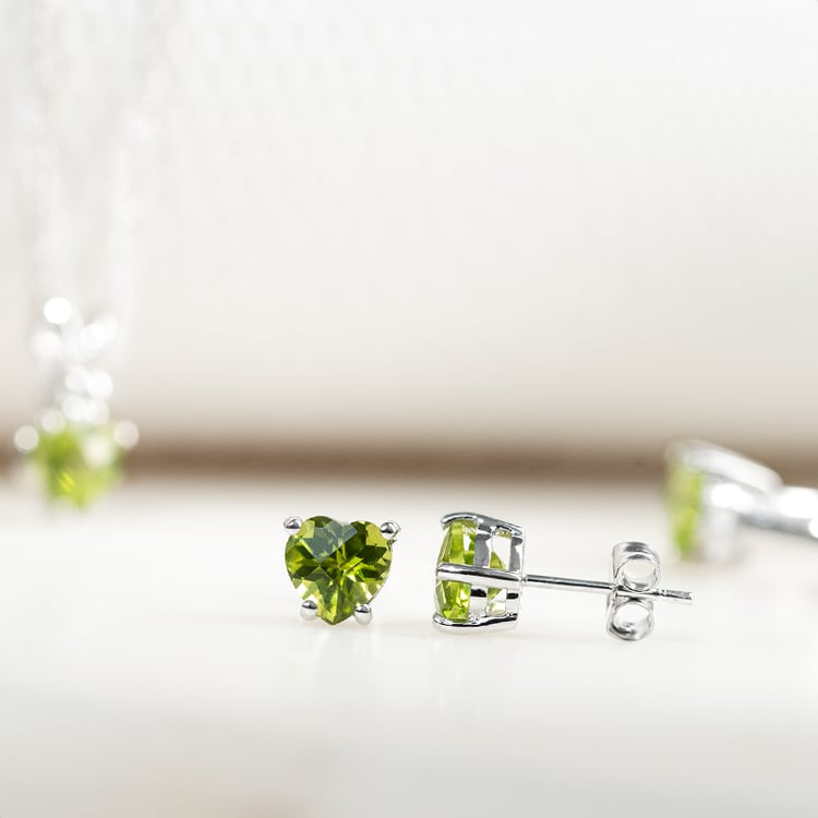 Zlaté náušnice se srdíčkovými olivíny Kaciah 133315