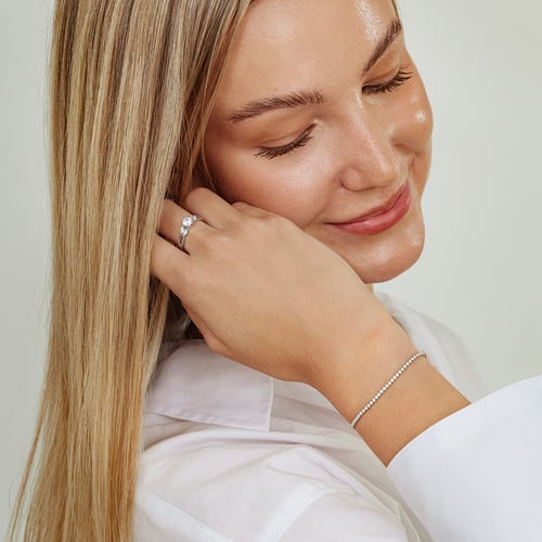 Tenisový náramek s lab-grown diamanty Lea