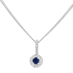 Stříbrný elegantní přívěsek s modrým safírem a lab-grown diamanty Harvey