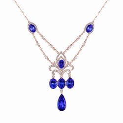 Tanzanitový náhrdelník plný diamantů Noeti