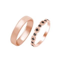 Zlatý diamantový vintage prsten a zlatý komfortní snubní prsten Achernar